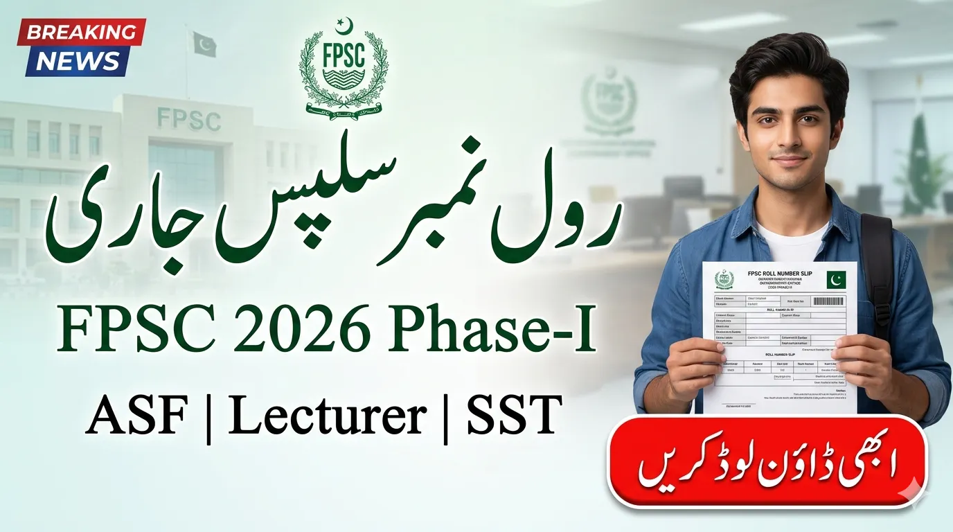 FPSC Roll Number Slips 2026 GR Exam Phase-I Uploaded Download PDF [Link Out]